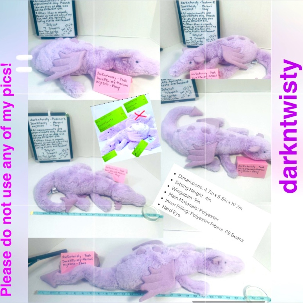 BNWT SET OF 9 JELLYCAT SNOW SAGE LAVENDER ROSE SKY DEXTER LAZULIA MALACHY HEART - Picture 7 of 15